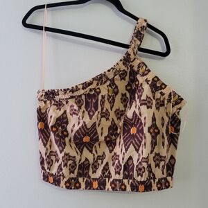 Bailey/44 Bohemian  one hand  Tribal print cropped top